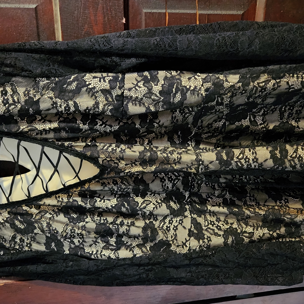 Torrid Black Lace Peplum Top